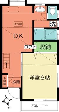 ヴァーリーハイム(1DK/2階)の間取り写真