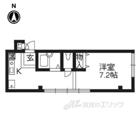 サーティフル新二条(ワンルーム/3階)の間取り写真