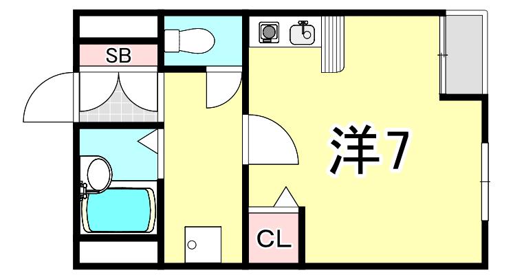 マンションゆう(ワンルーム/2階)の間取り写真