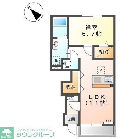 クオリア(1LDK/1階)の間取り写真