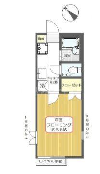 クレアーレ瑞江I(1K/2階)の間取り写真