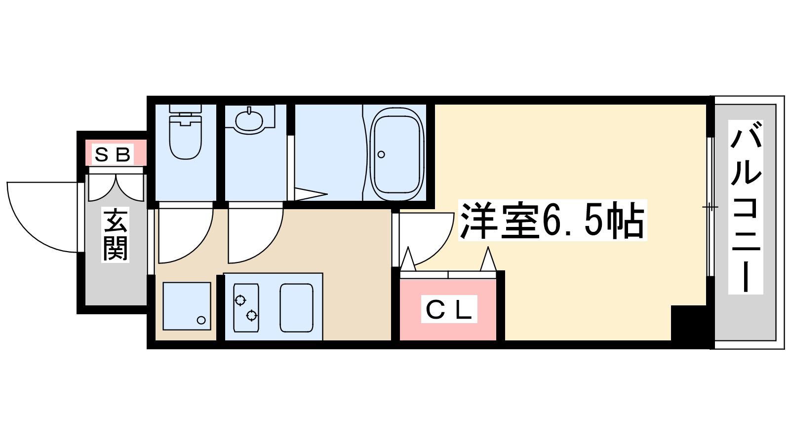 ARTIZA江坂(1K/4階)の間取り写真