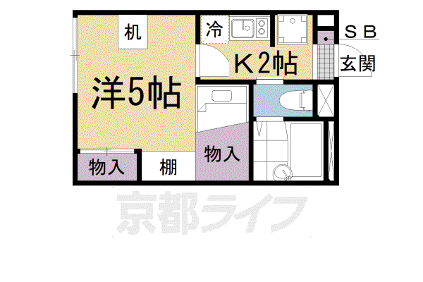 レオパレスISHIDUMI(1K/2階)の間取り写真