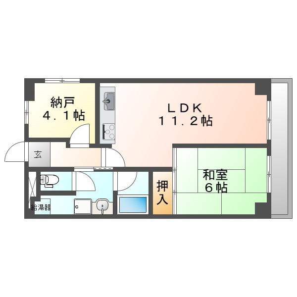 シャンボール国泰寺(1SLDK/3階)の間取り写真
