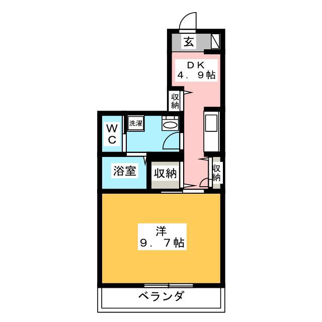ルミエール(1DK/2階)の間取り写真