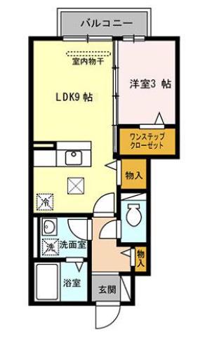 ガアデンホームズ曙(1LDK/1階)の間取り写真
