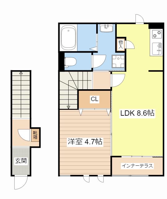 グランドパレスAT(1LDK/2階)の間取り写真