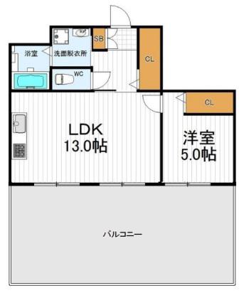 ブルーハイツ39(1LDK/2階)の間取り写真