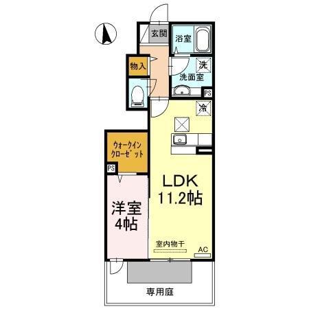 セジュール三条(1LDK/1階)の間取り写真