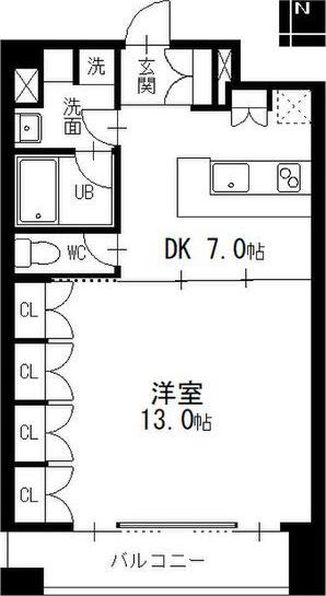 セントレイクセレブ代官町(1DK/12階)の間取り写真