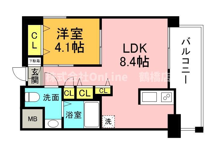 アニマーレ長堀(1LDK/4階)の間取り写真