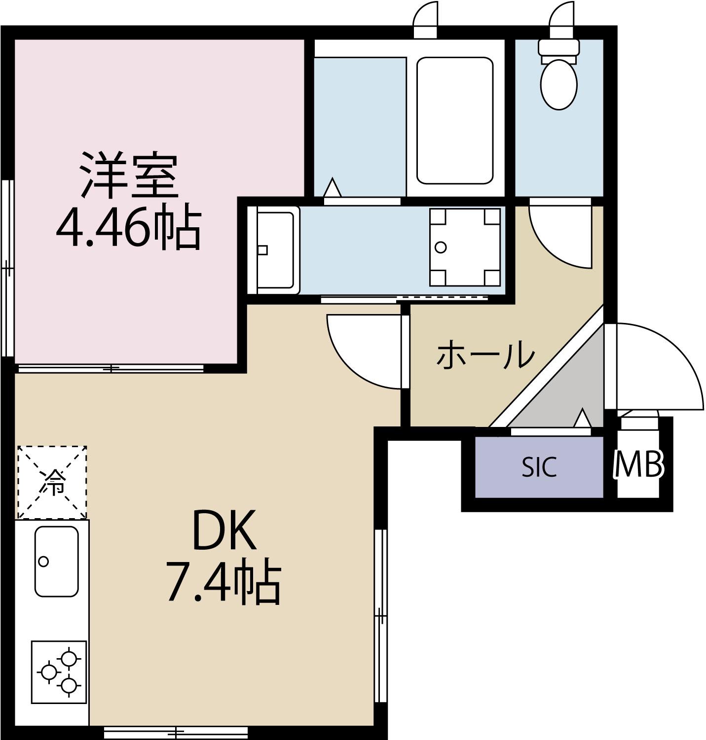 KAJ大井町(1DK/2階)の間取り写真