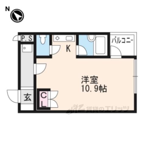 マリーブ1843(ワンルーム/3階)の間取り写真