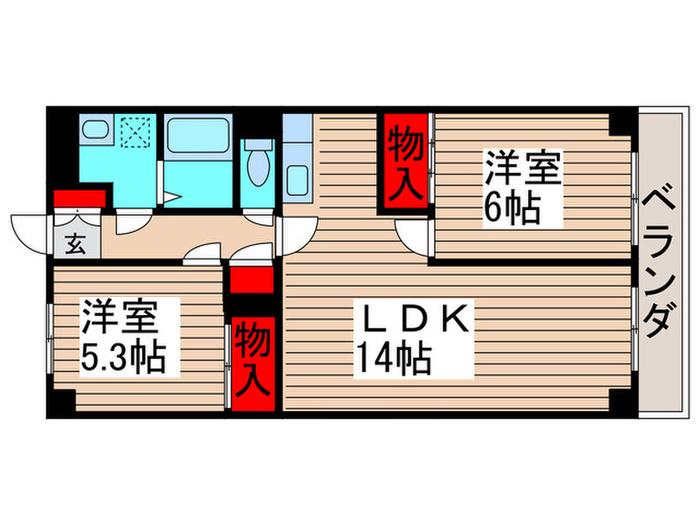 リアライズ市川原木(2LDK/3階)の間取り写真