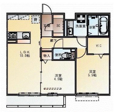 LARGO EBISU(2LDK/1階)の間取り写真
