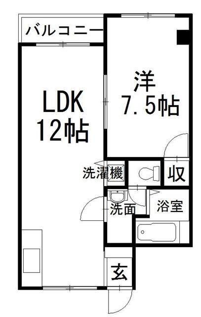 シェリール井堀通(1LDK/4階)の間取り写真