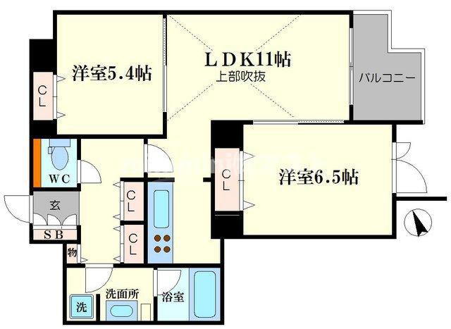 HORIE LUX(2LDK/7階)の間取り写真