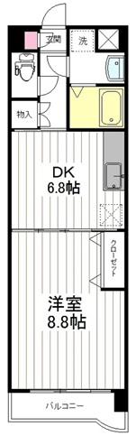 セルブラン・SII(1DK/3階)の間取り写真