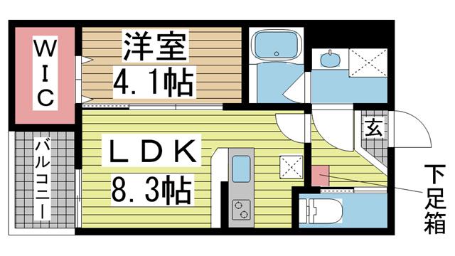 NEXT YOU(1LDK/1階)の間取り写真