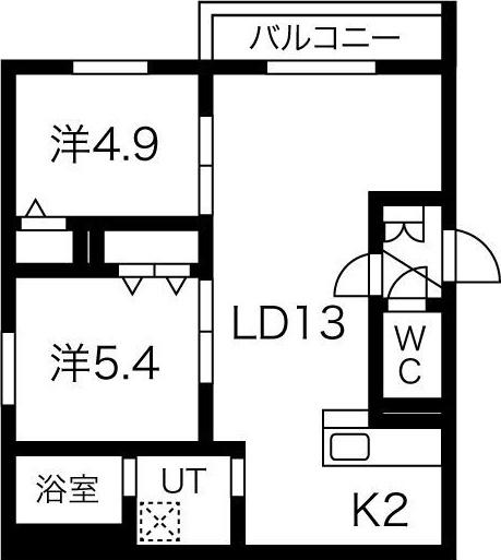E-TOWN(2LDK/1階)の間取り写真