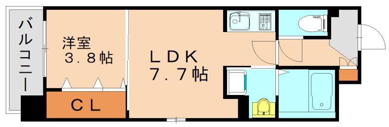 コンダクトレジデンスKONYA(1LDK/4階)の間取り写真