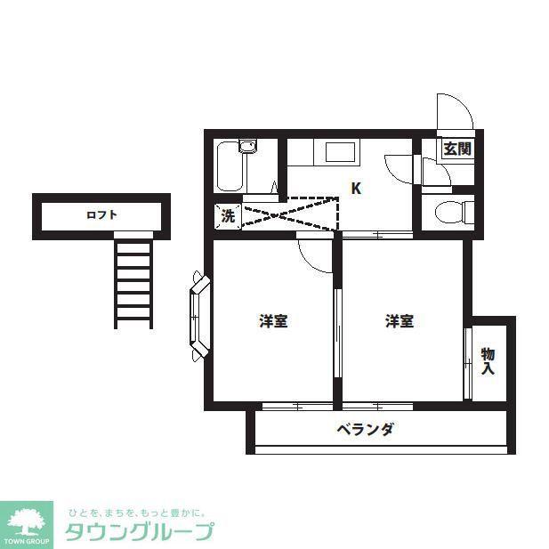高座渋谷第14レジデンス(2K/2階)の間取り写真