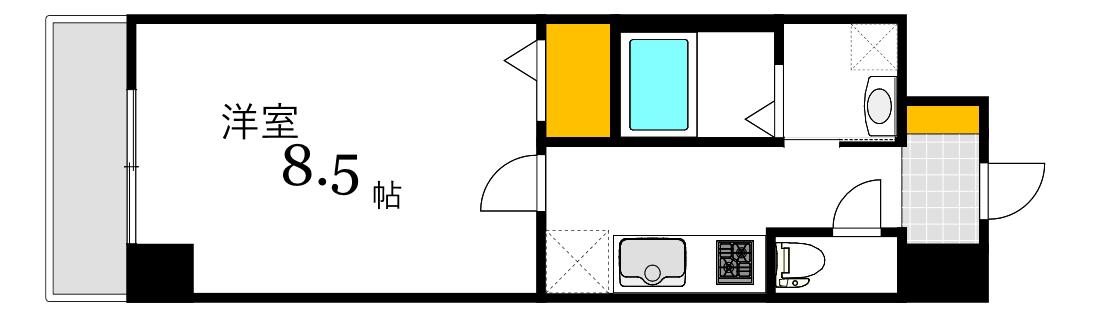 ラフィーネ本川(1K/5階)の間取り写真
