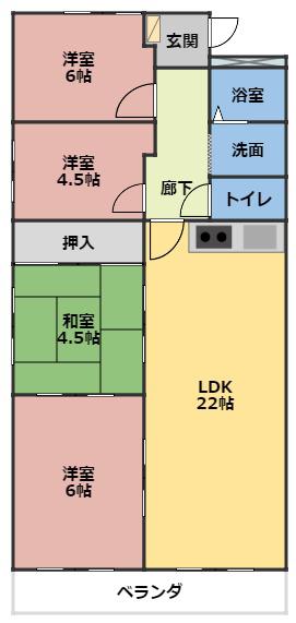ルポール東浜(4LDK/6階)の間取り写真