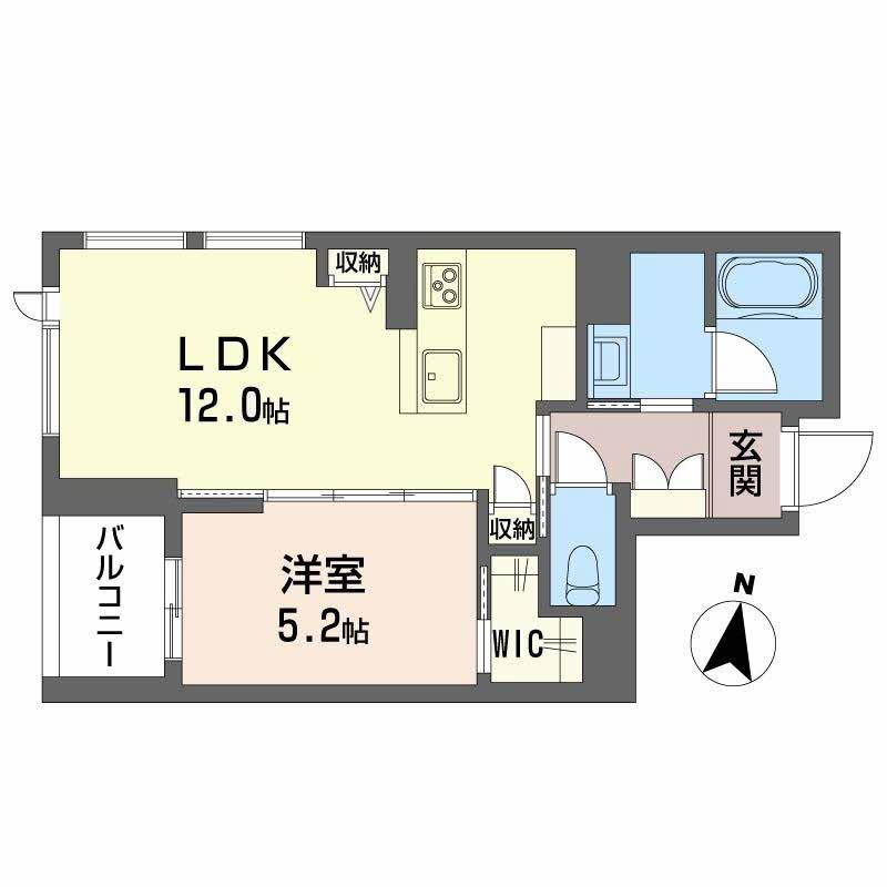 アンシャンテ長町南(1LDK/2階)の間取り写真
