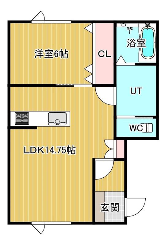ＪＲ石北本線 西北見駅 徒歩11分 2階建 新築(1LDK/2階)の間取り写真