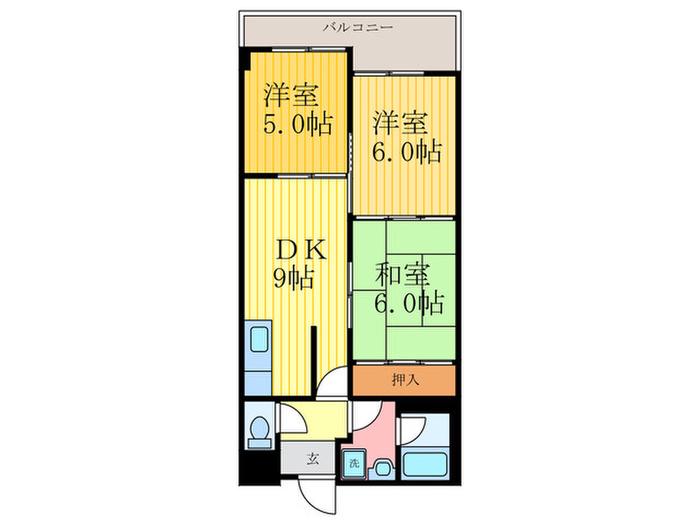 エピコット正(3DK/5階)の間取り写真