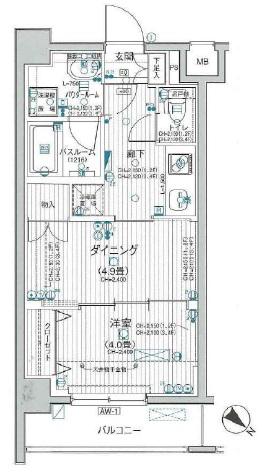 日神デュオステージ押上(1DK/4階)の間取り写真