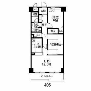 COLLECTION東岸和田(3LDK/1階)の間取り写真