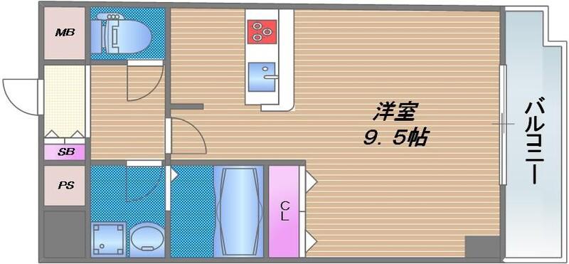 サニーサイド玉造(1K/4階)の間取り写真
