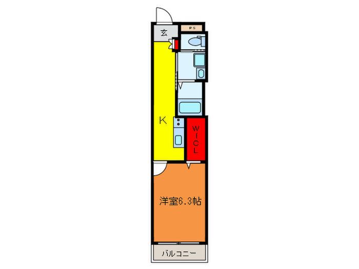 ロイヤルシティニュー神谷II(1K/5階)の間取り写真