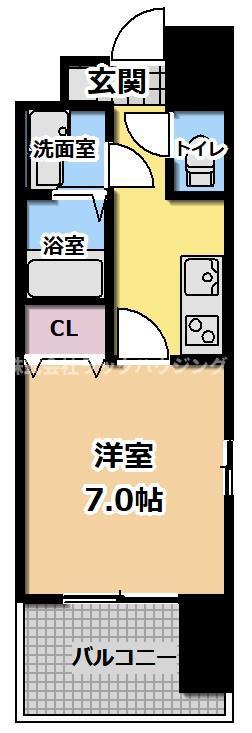 フォレストガーデン今福鶴見IV(1K/13階)の間取り写真