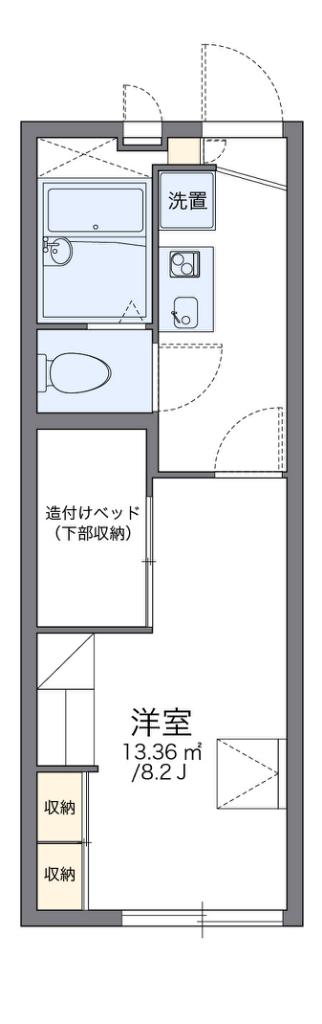 レオパレスバウム フェルド(1K/2階)の間取り写真