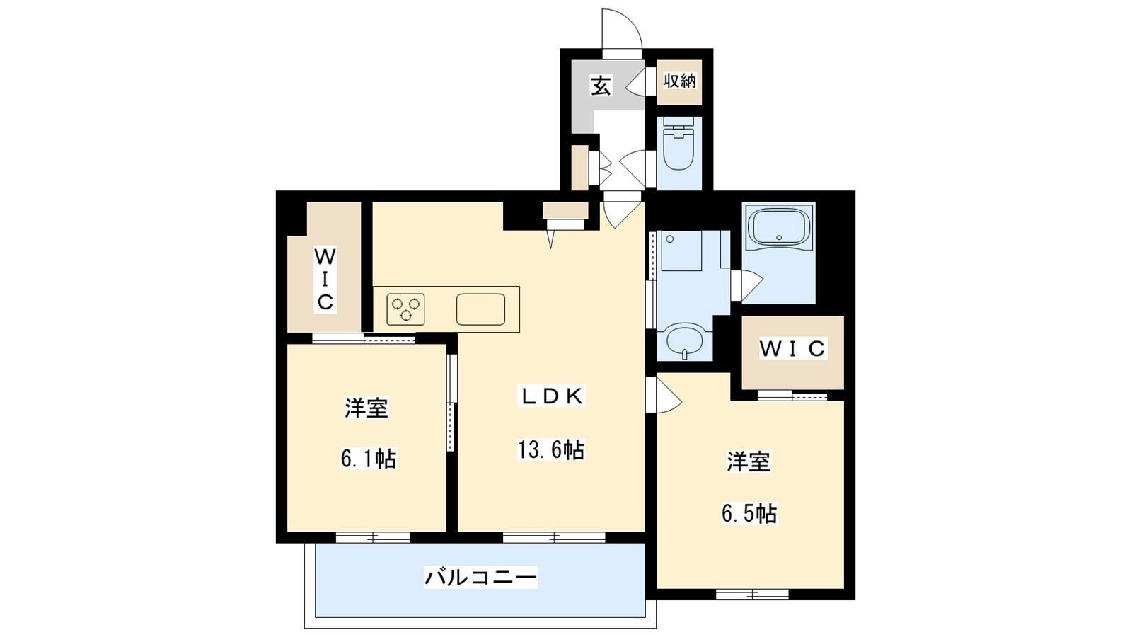 シャーメゾン フェレザ(2LDK/3階)の間取り写真