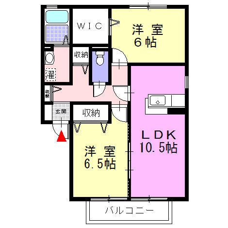 レリアコート(2LDK/1階)の間取り写真