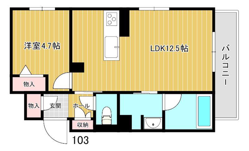 メゾン ド ファベル(1LDK/1階)の間取り写真