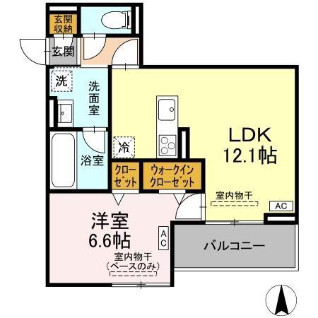 LA TERRE(1LDK/3階)の間取り写真