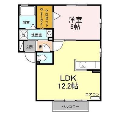プリマベーラII(1LDK/2階)の間取り写真