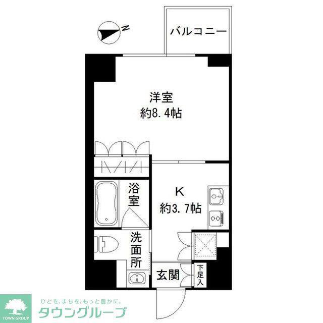 アーバンスタイル立川(1K/4階)の間取り写真