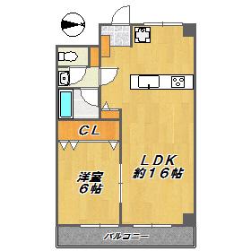 ディカカーサ(1LDK/3階)の間取り写真