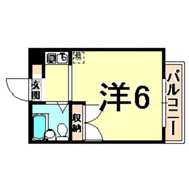 仁川ロイヤルハイツ(ワンルーム/1階)の間取り写真