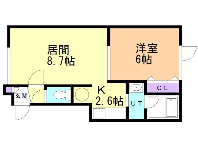 ラフィーネ東町3(1LDK/1階)の間取り写真