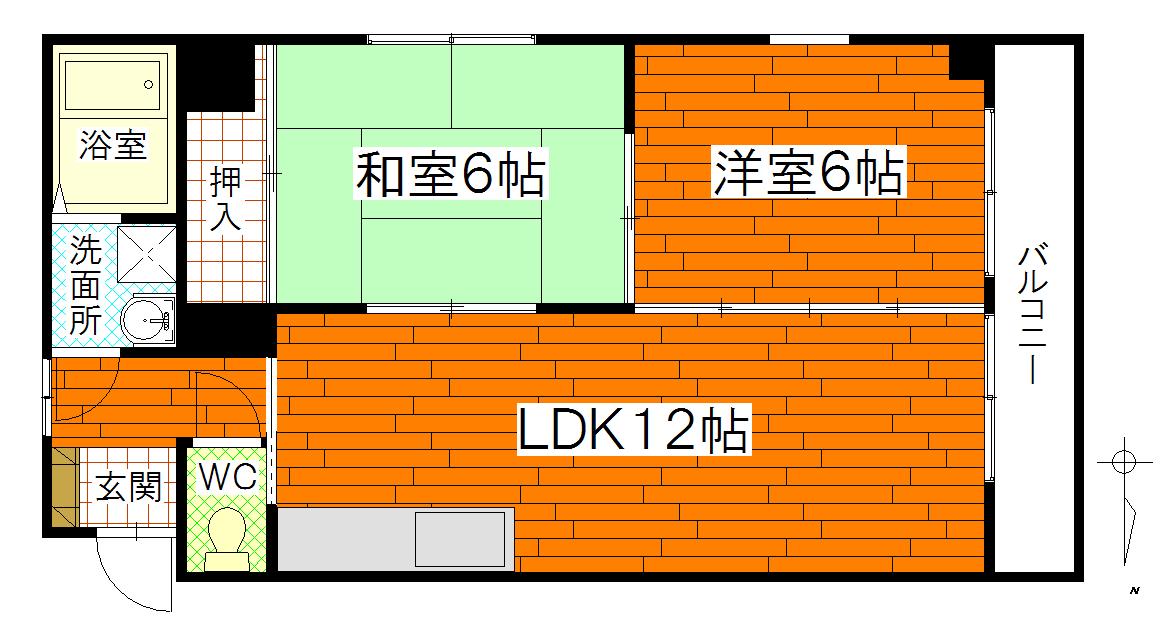 コーポオアシス(2LDK/3階)の間取り写真