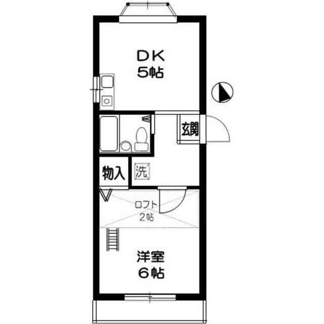 APA花の木(1DK/1階)の間取り写真