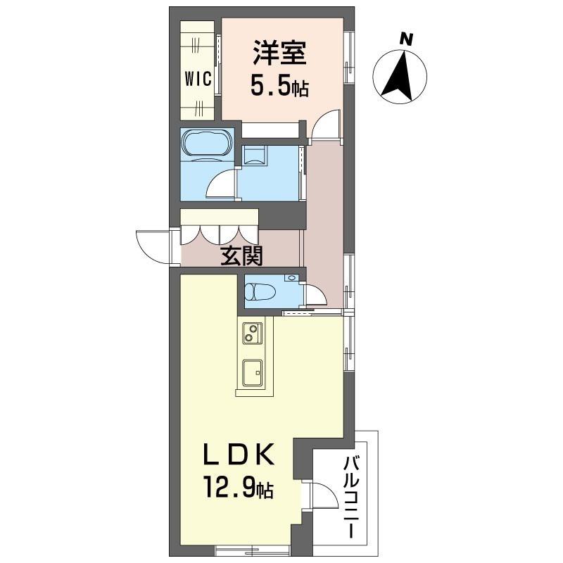ルナマーレ鎌倉(1LDK/2階)の間取り写真