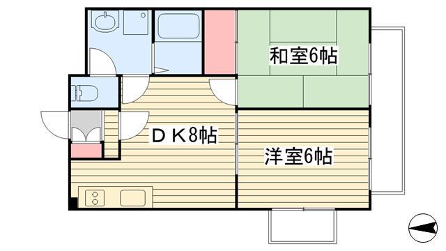 ヒルズガーデン(2DK/3階)の間取り写真